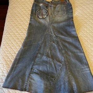 Denim long skirt